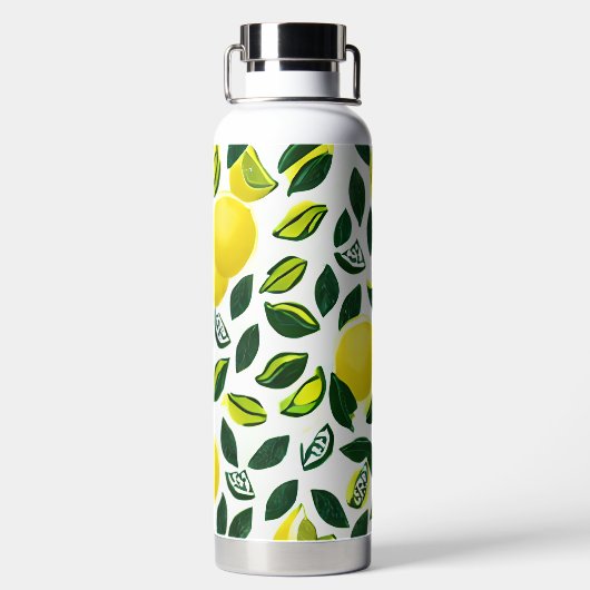 水彩レモンパターンウォーターボトル ウォーターボトル (背面)