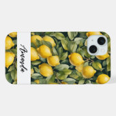 水彩レモンパターンシトラス iPhoneケース (裏面横)