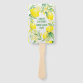 水彩レモンパターンバースデーパーティー ハンドファン (正面)