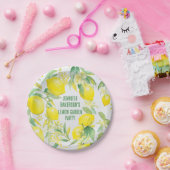 水彩レモンパターンバースデーパーティー ペーパープレート (パーティー)