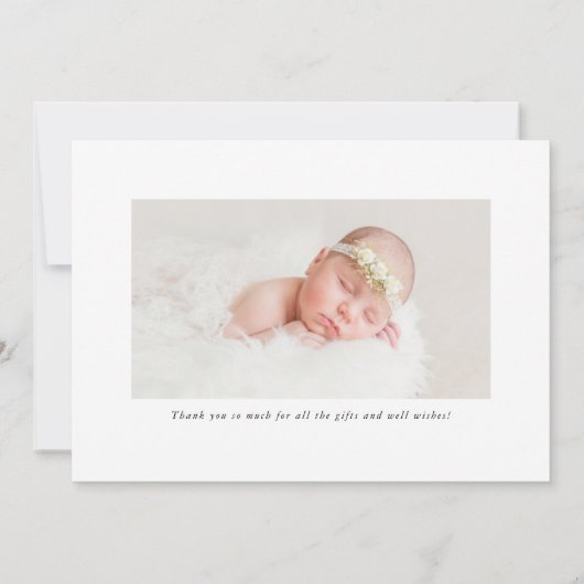 水彩レモンパターン写真誕生のお知らせ 案内状 (裏面)