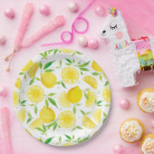 水彩レモンパターン紙プレート ペーパープレート (パーティー)