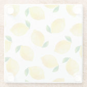 水彩レモンパターン ガラスコースター (裏面)