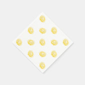 水彩レモンパターン スタンダードカクテルナプキン (角)