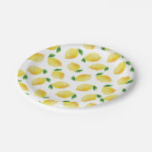 水彩レモンパターン ペーパープレート (アングル)