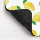 水彩レモンパターン マウスパッド (コーナー)