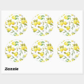 水彩レモンパターン ラウンドシール (シート)