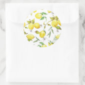 水彩レモンパターン ラウンドシール (バッグ)