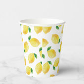 水彩レモンパターン 紙コップ (右)