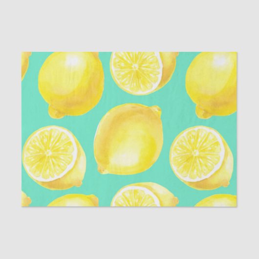 水彩レモンパターン 薄葉紙 (正面)