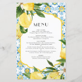 水彩レモンパター地中海のンのメニューカード (正面)
