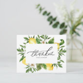 水彩レモンフラズフレームありがとう ポストカード (スタンド正面)