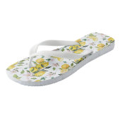 水彩レモンフルーツフローラルパターン ビーチサンダル (アングル)