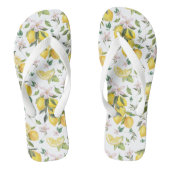 水彩レモンフルーツフローラルパターン ビーチサンダル (フットベッド)