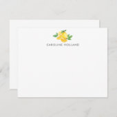 水彩レモンフルーツ文パーソナライズされた房具 ノートカード (正面/裏面)