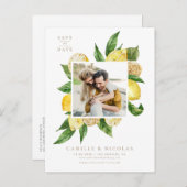 水彩レモンフレーム植物写真 案内ポストカード (正面/裏面)