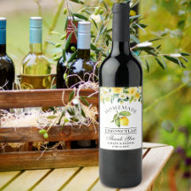 水彩レモンフローラリモンチェロボトルラベル