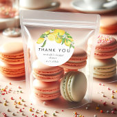 水彩レモンブライダルシャワーありがとう ラウンドシール