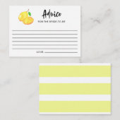 水彩レモンブライダルシャワーアドバイスレタリング アドバイスカード (正面/裏面)