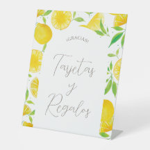 水彩レモンブライダルシャワーギフトサイン