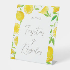 水彩レモンブライダルシャワーギフトサイン 台座サイン