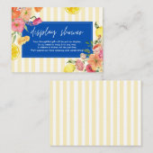 水彩レモンブライダルシャワーディスプレイシャワー エンクロージャーカード (正面/裏面)