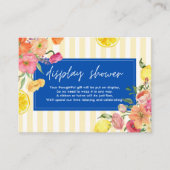 水彩レモンブライダルシャワーディスプレイシャワー エンクロージャーカード (正面)