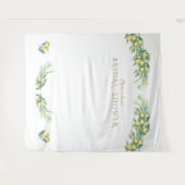 水彩レモンブライダルシャワーフォトブース タペストリー (正面(横))