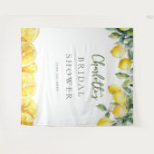 水彩レモンブライダルシャワー写真の背景 タペストリー (正面(横))