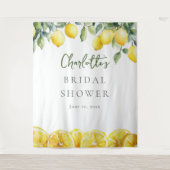 水彩レモンブライダルシャワー写真の背景 タペストリー (正面)