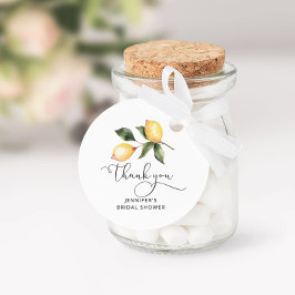 水彩レモンブライダルシャワー フェイバータグ