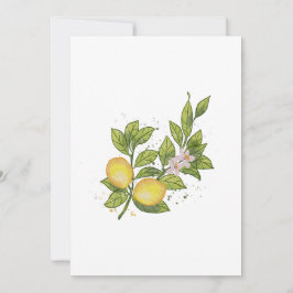 水彩レモンブランチ付き花 – 植物学 招待状