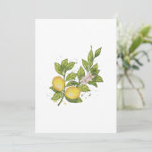 水彩レモンブランチ付き花 – 植物学 招待状 (スタンド正面)