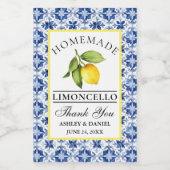 水彩レモンブルータイルリモンチェロミニラベル ワインラベル (シングルラベル)