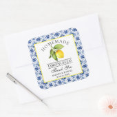 水彩レモンブルータイルリモンチェロ感謝してい スクエアシール (封筒)