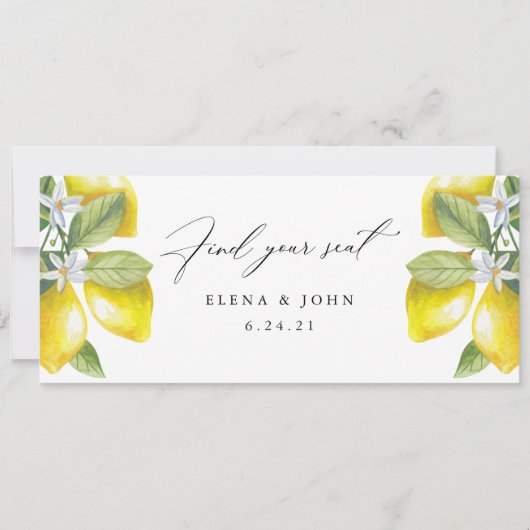 水彩レモンブロッサムぶら下がったのシートチャートサイン (正面)
