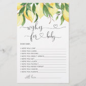 水彩レモンベビーシャワーウィーズベビーカード