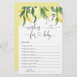 水彩レモンベビーシャワーウィーズベビーカード