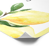 水彩レモンベビーシャワーウェルカムサイン ポスター (角)