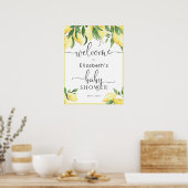 水彩レモンベビーシャワーウェルカムサイン ポスター (キッチン)