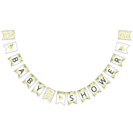 水彩レモンベビーシャワーバンティングフラグ バンティングフラッグ