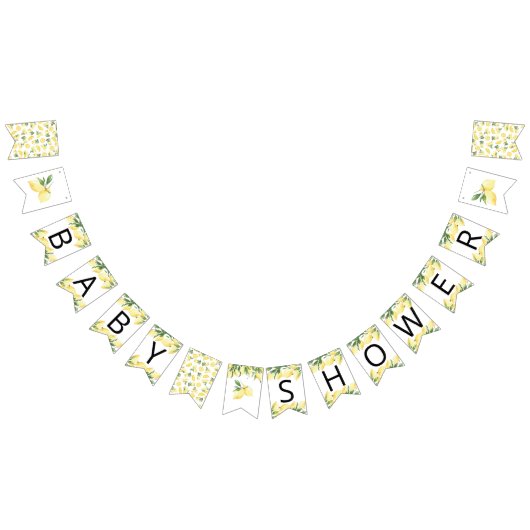 水彩レモンベビーシャワーバンティングフラグ バンティングフラッグ (全)