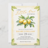 水彩レモンベビーシャワー招待状 招待状 (正面)