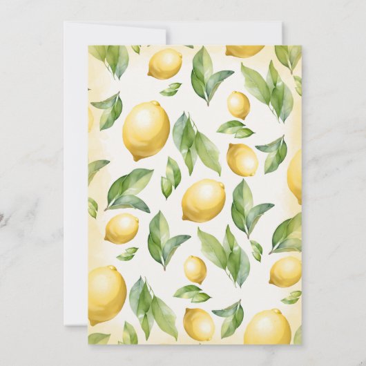 水彩レモンベビーシャワー招待状 招待状 (裏面)