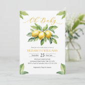 水彩レモンベビーシャワー 招待状 (スタンド正面)