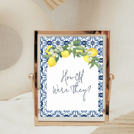 水彩レモンポジターノブライダルシャワーゲーム ポスター