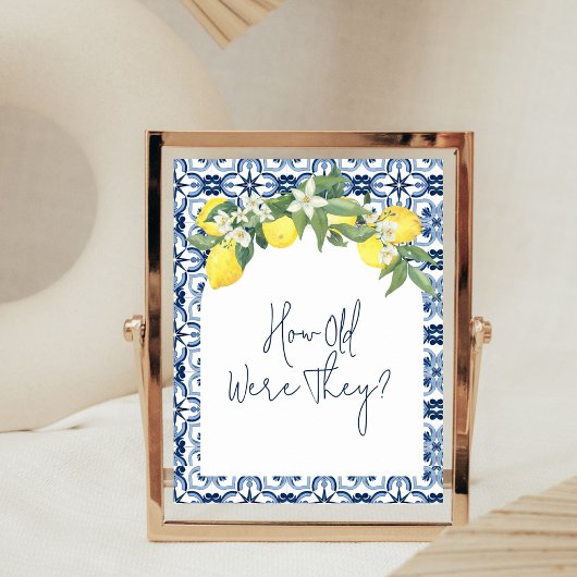 水彩レモンポジターノブライダルシャワーゲーム ポスター