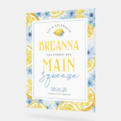 水彩レモンメイン絞りアクリルウェルカムサイン アクリルサイン (傾斜)