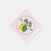 水彩レモンライムリモンシロフェイク金ゴールド結婚ズ スタンダードカクテルナプキン (角)