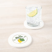 水彩レモンライムリモンチェロフェイク金ゴールド結婚ズ コースター (側面)